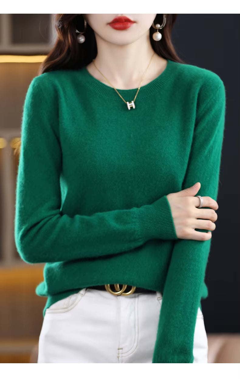 Claire-Damenpullover aus 100 % reiner Wolle und Kaschmir — Schmale Passform
