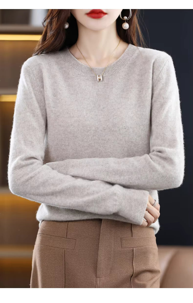 Claire-Damenpullover aus 100 % reiner Wolle und Kaschmir — Schmale Passform