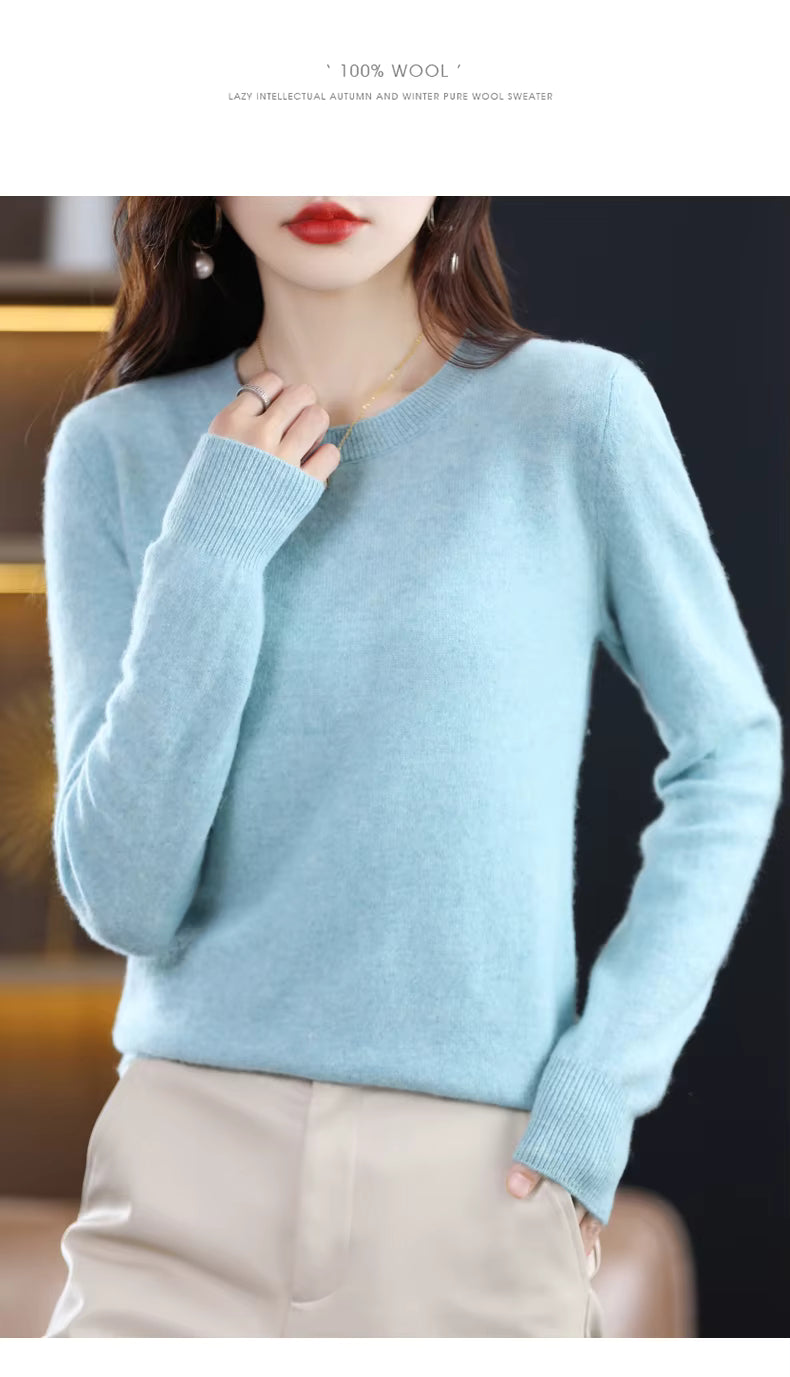 Claire-Damenpullover aus 100 % reiner Wolle und Kaschmir — Schmale Passform