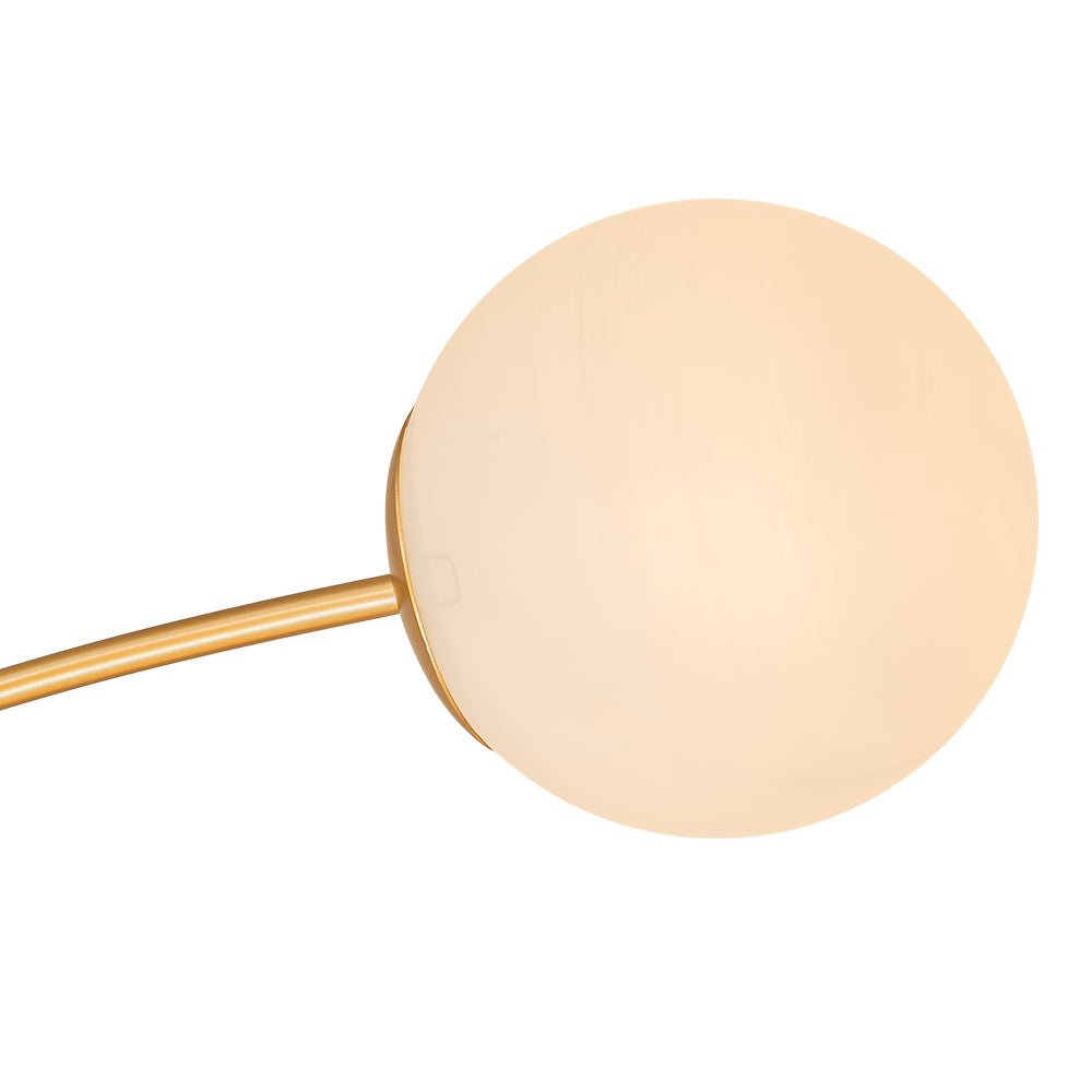 Sputnik 12-Light Brass Ceiling Light — Opal Glass Globes, Dimmable