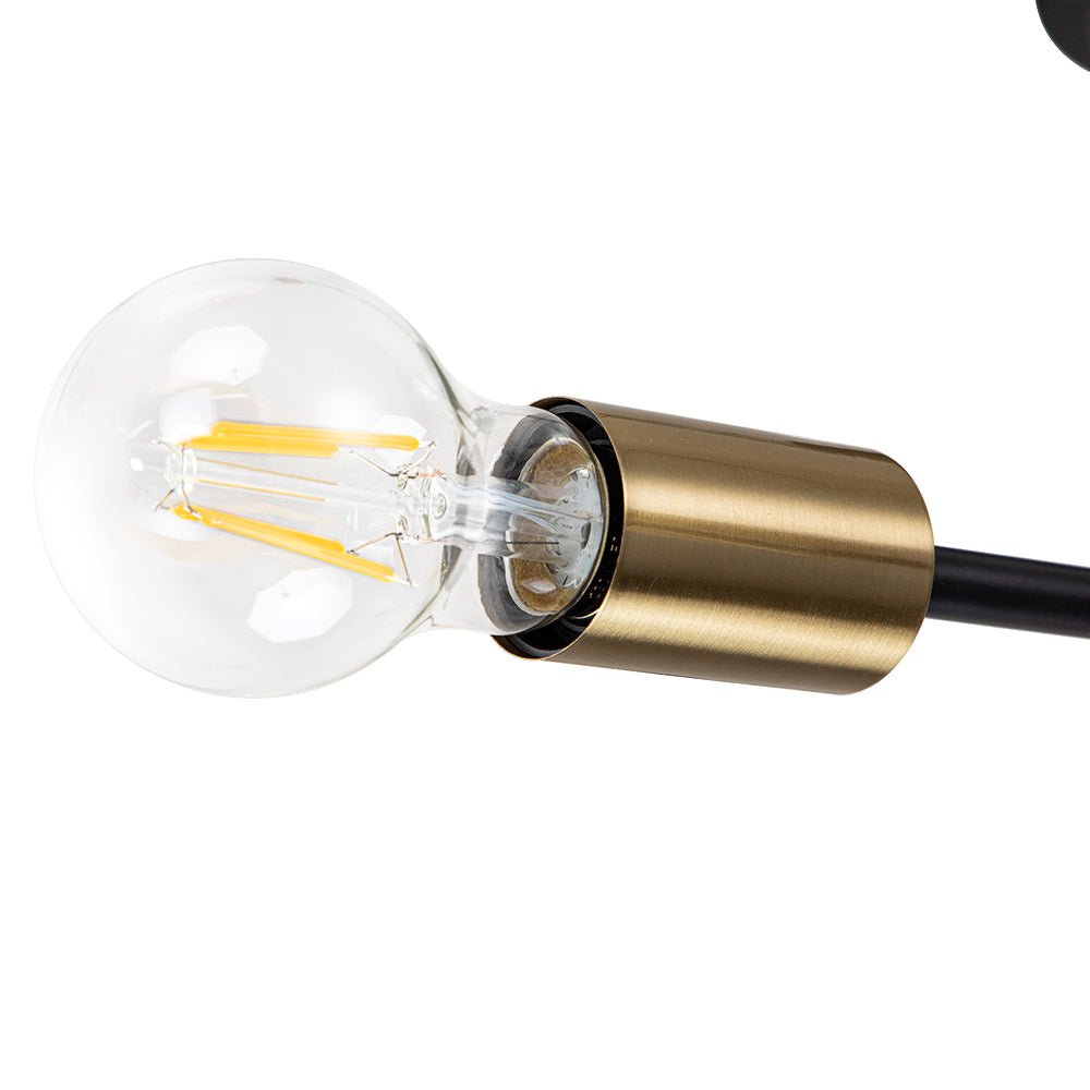 Sputnik 6 or 8 Light Ceiling Lamp — Black Metal, Retro Modern Dimmable