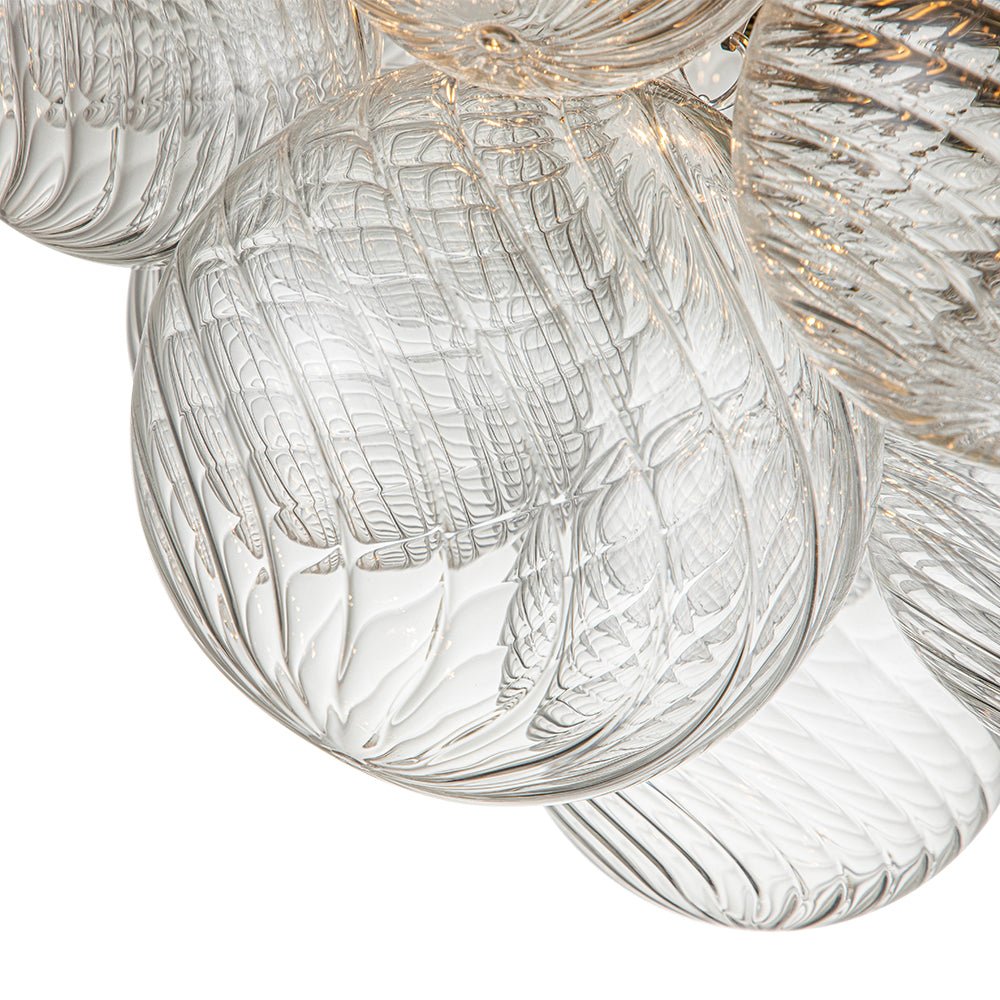 Three Glass Sphere Ceiling Light — Brass Finish, 10 12 15cm Orbs