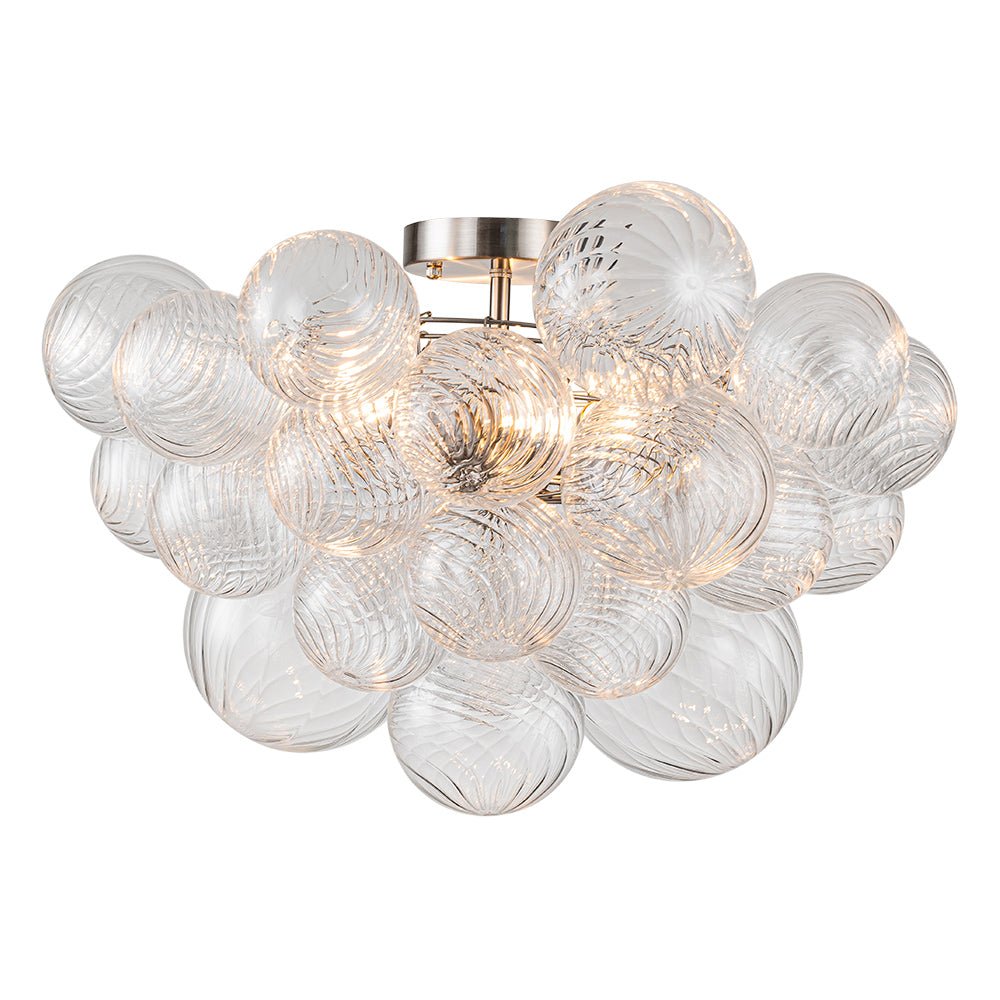 Three Glass Sphere Ceiling Light — Brass Finish, 10 12 15cm Orbs