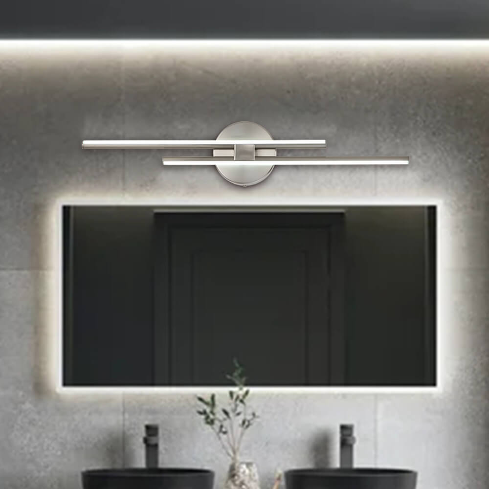 Flush-Mount 12W LED Strip Light — Cool White, Black Nickel Brass Finish, 60–80cm