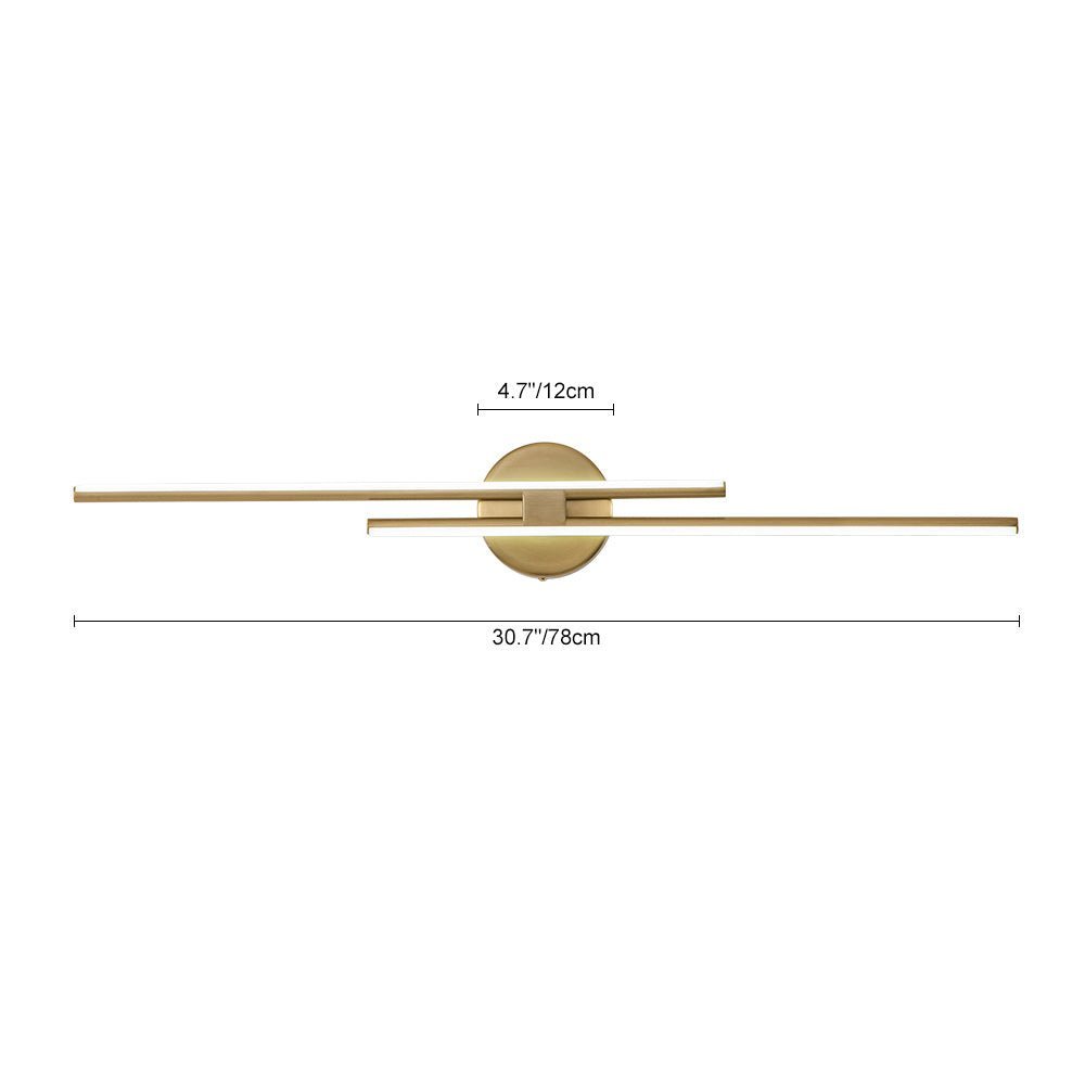 Flush-Mount 12W LED Strip Light — Cool White, Black Nickel Brass Finish, 60–80cm