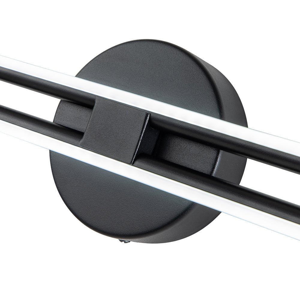 Flush-Mount 12W LED Strip Light — Cool White, Black Nickel Brass Finish, 60–80cm
