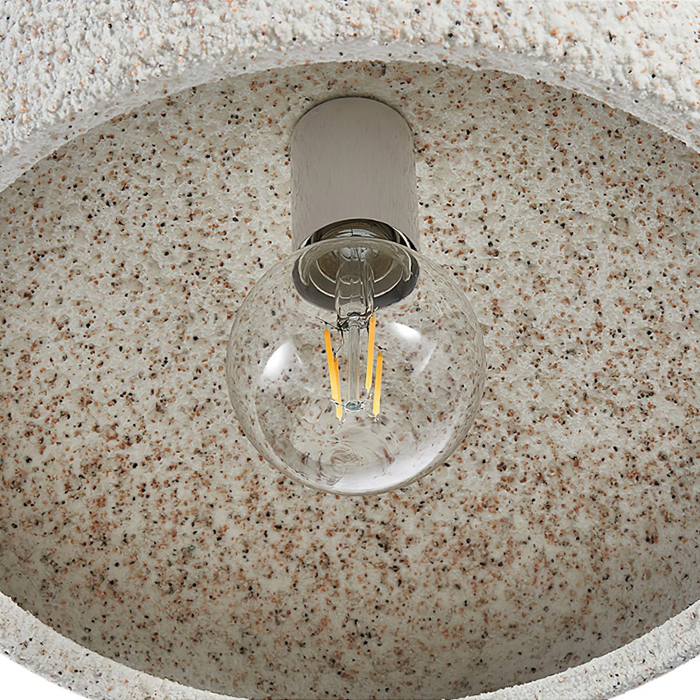 Nordic Wabi-Sabi Ceiling Light — 35cm Speckled Semi-Flush Mount, Dimmable E27