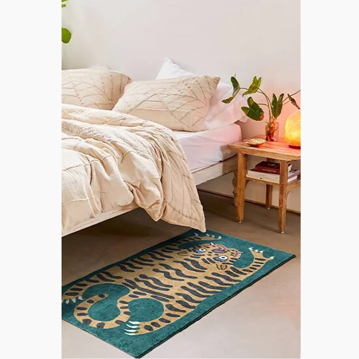 Covor cu tigru extravagant - Design vibrant, lavabil la mașină