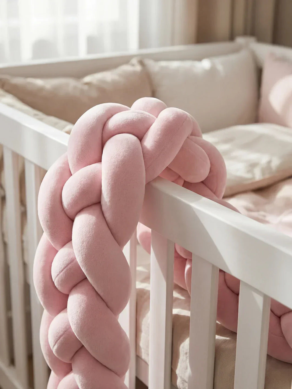 Terracotta 4-Strand Woven Crib Braid Liner