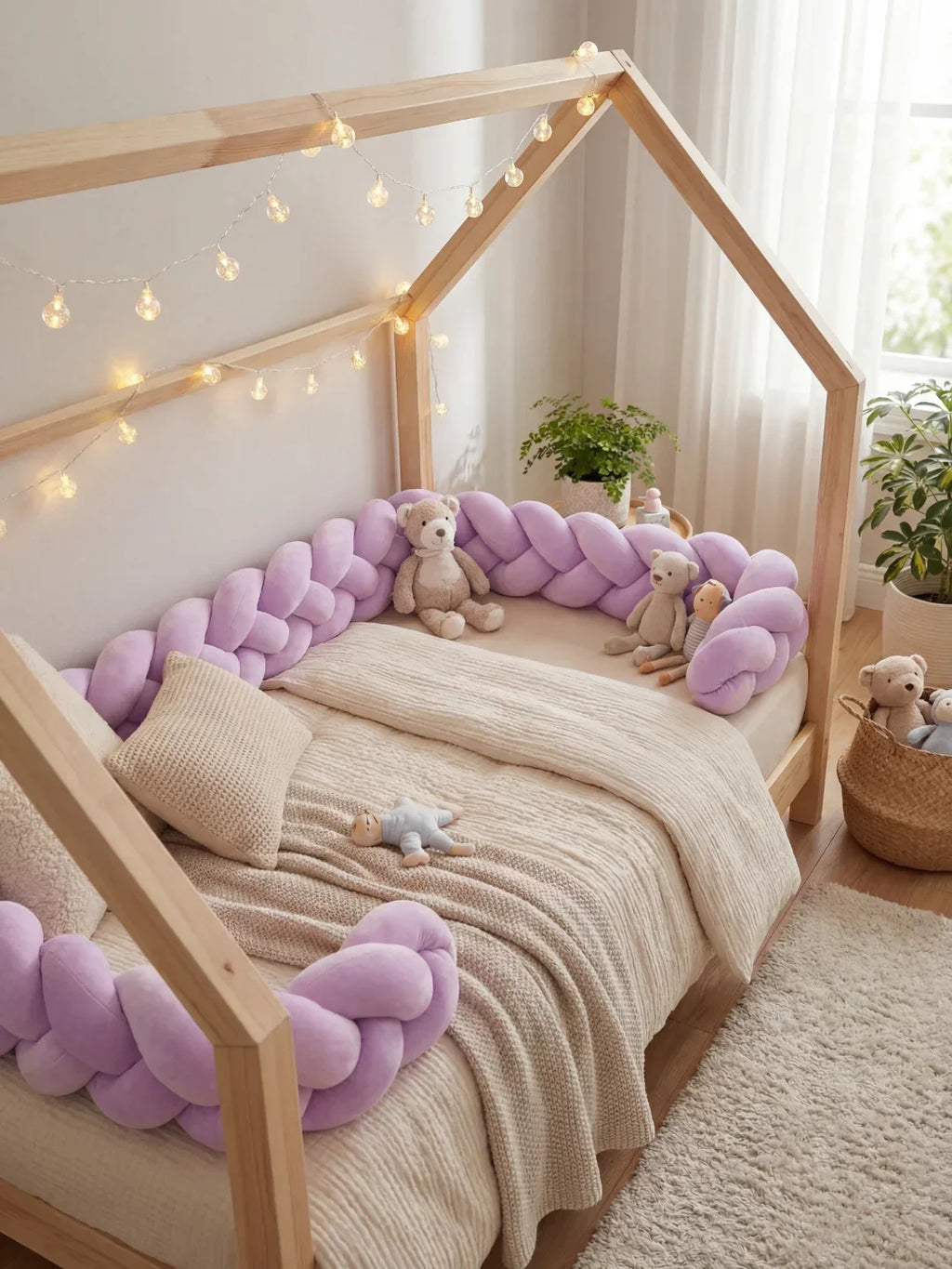 Terracotta 4-Strand Woven Crib Braid Liner