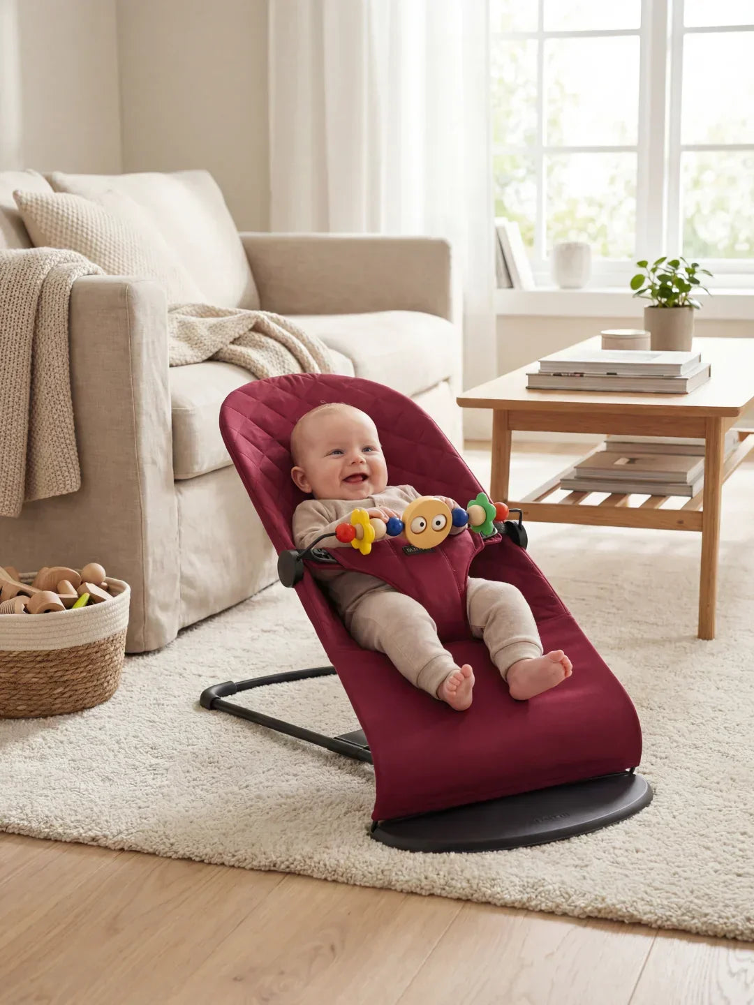 Collapsible Baby Bouncer Chair — Interactive Toy Arch Stand