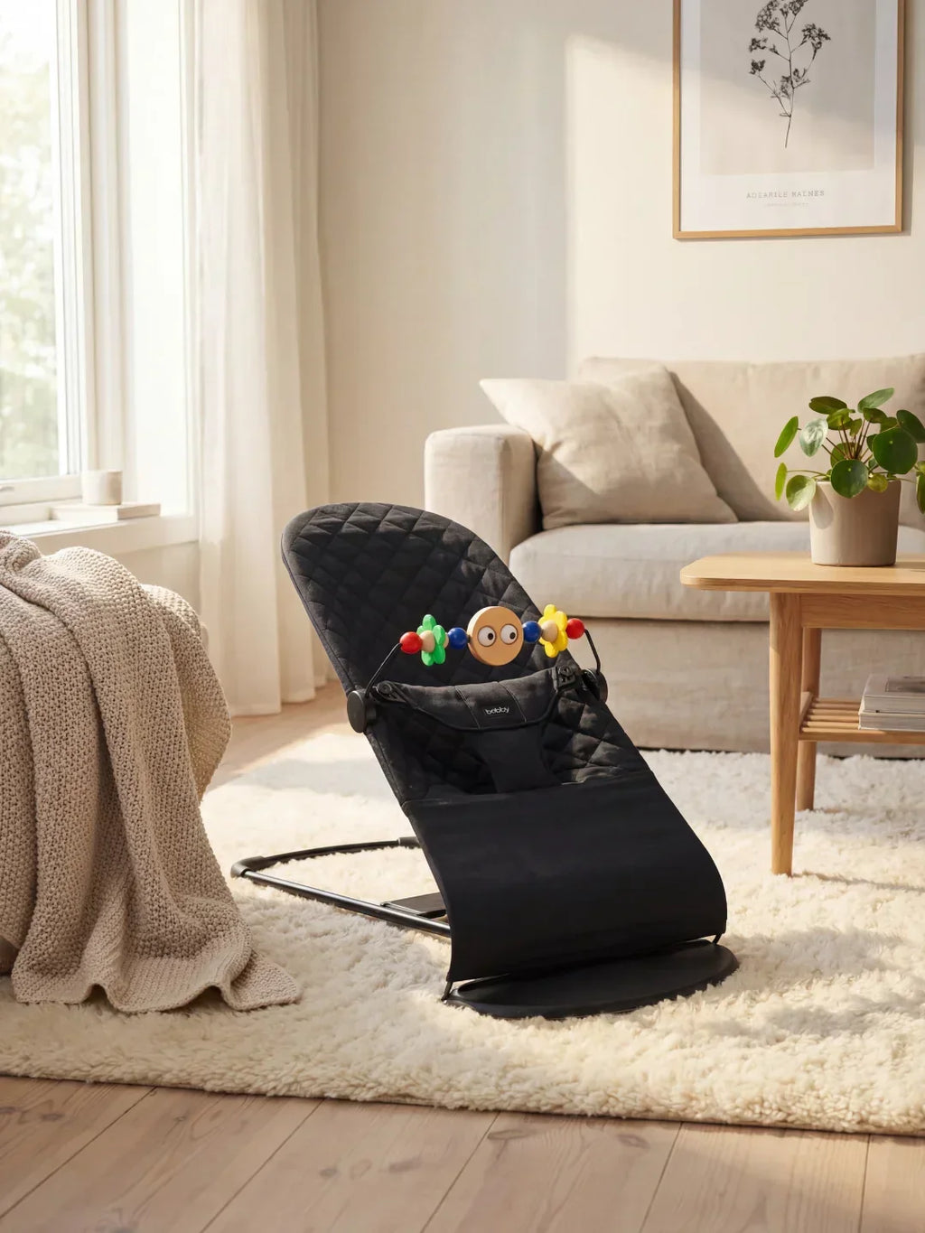 Collapsible Baby Bouncer Chair — Interactive Toy Arch Stand