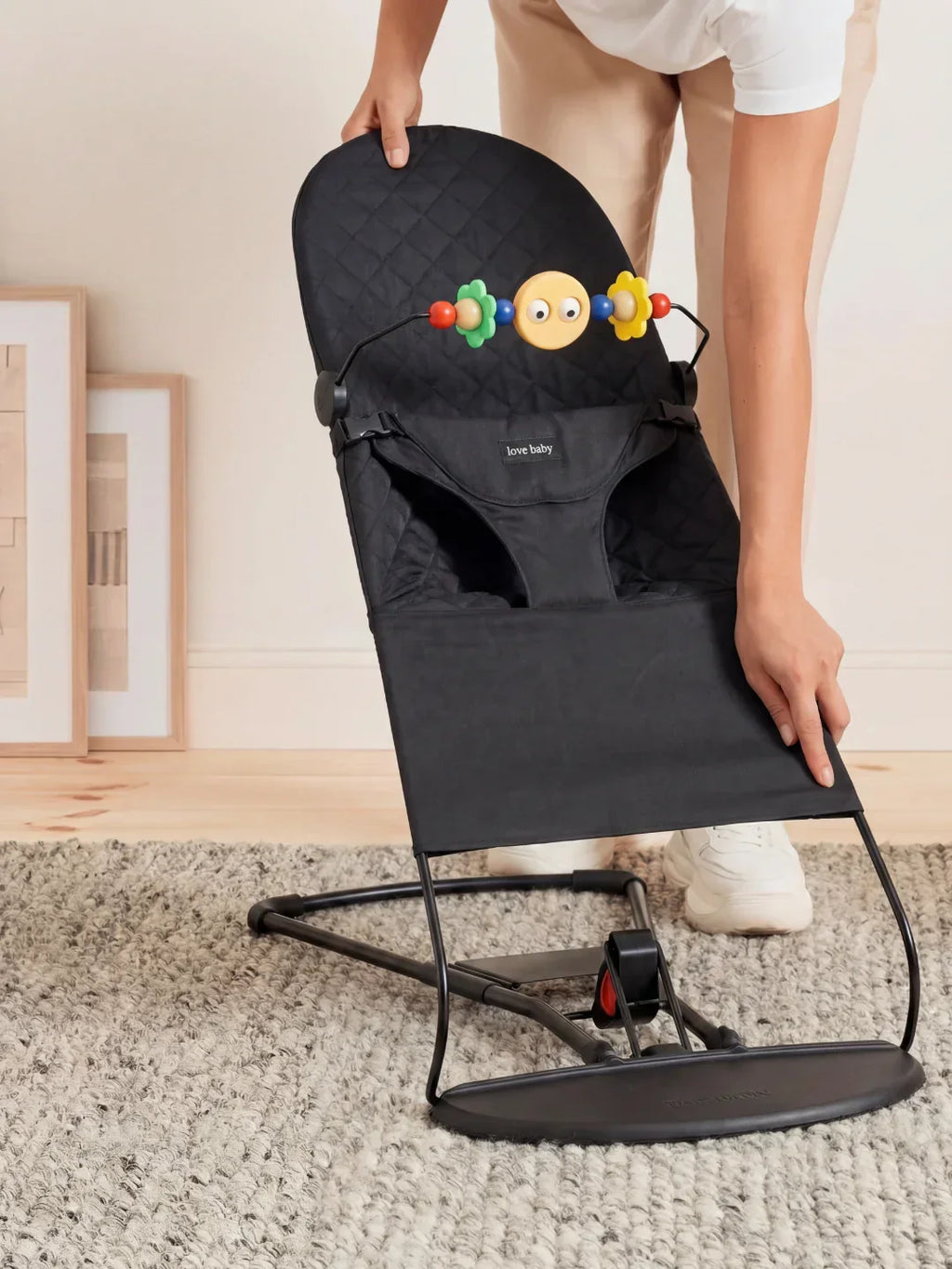 Collapsible Baby Bouncer Chair — Interactive Toy Arch Stand
