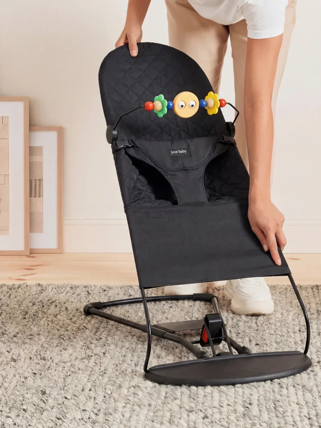 Collapsible Baby Bouncer Chair — Interactive Toy Arch Stand