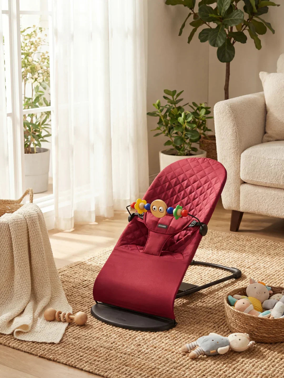 Collapsible Baby Bouncer Chair — Interactive Toy Arch Stand