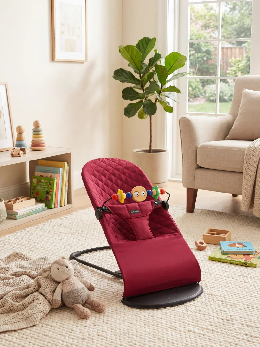 Collapsible Baby Bouncer Chair — Interactive Toy Arch Stand