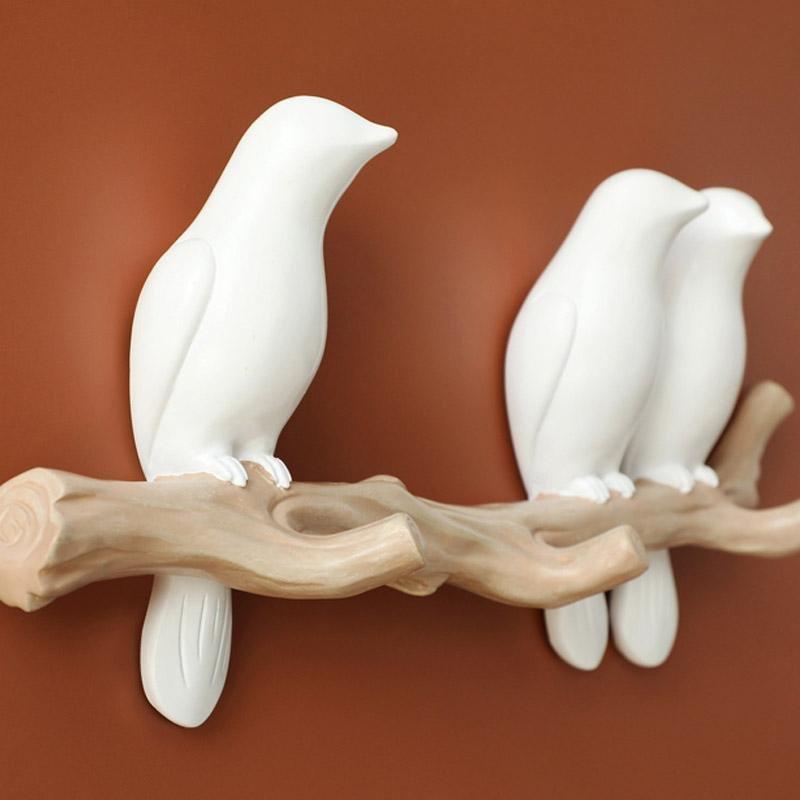 Wandgarderobenhaken mit niedlichen Vögeln — verspielte Wohnaccessoires