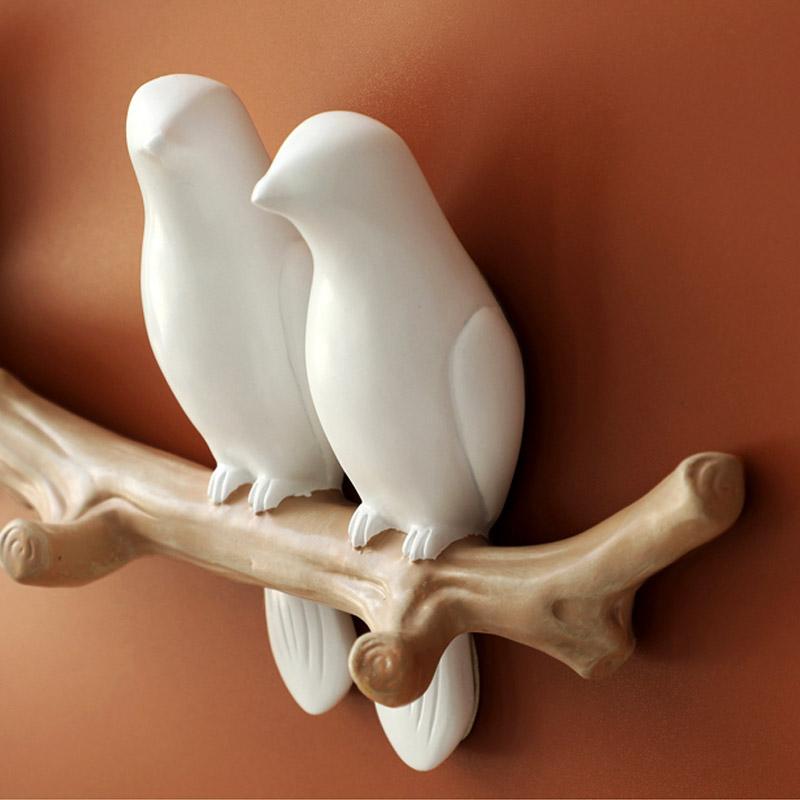 Wandgarderobenhaken mit niedlichen Vögeln — verspielte Wohnaccessoires