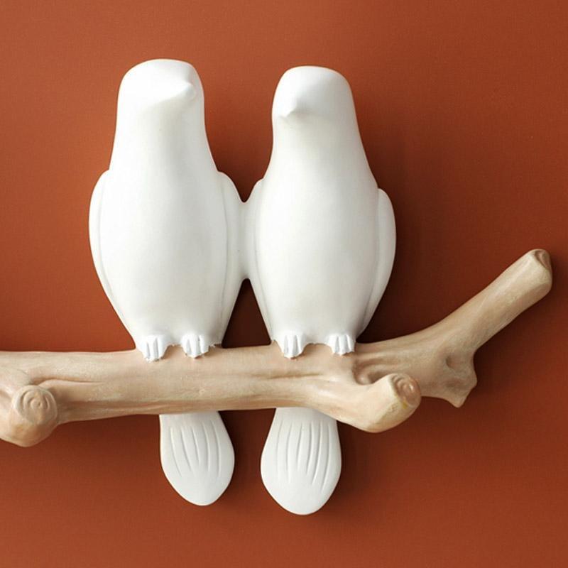 Wandgarderobenhaken mit niedlichen Vögeln — verspielte Wohnaccessoires