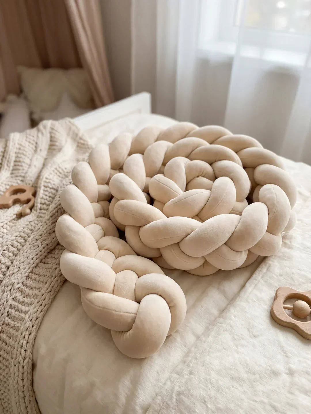 Terracotta 4-Strand Woven Crib Braid Liner