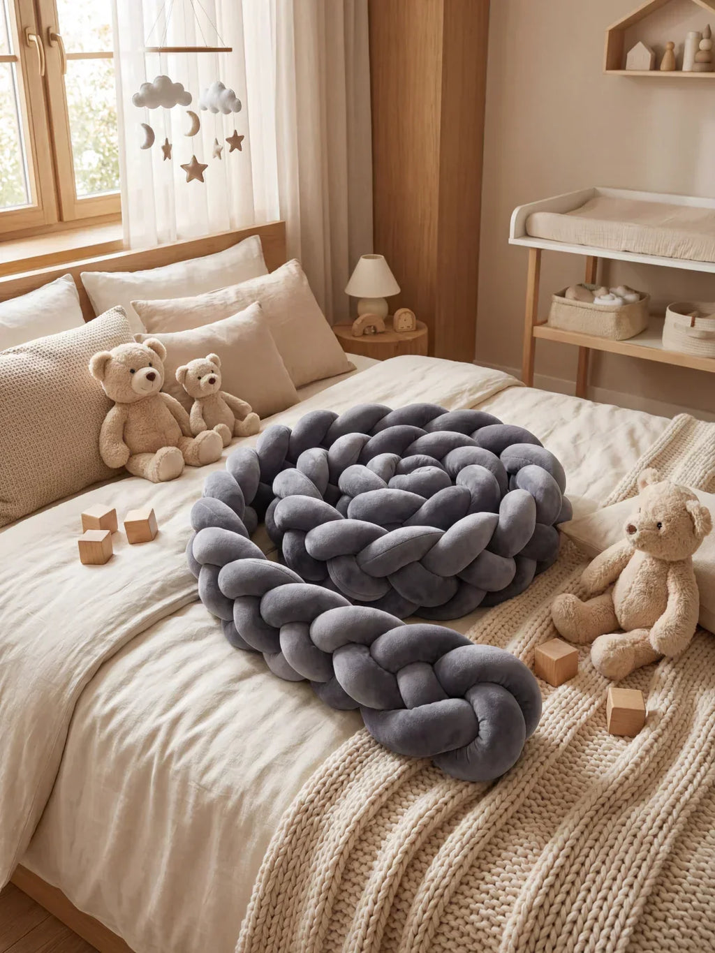 Terracotta 4-Strand Woven Crib Braid Liner