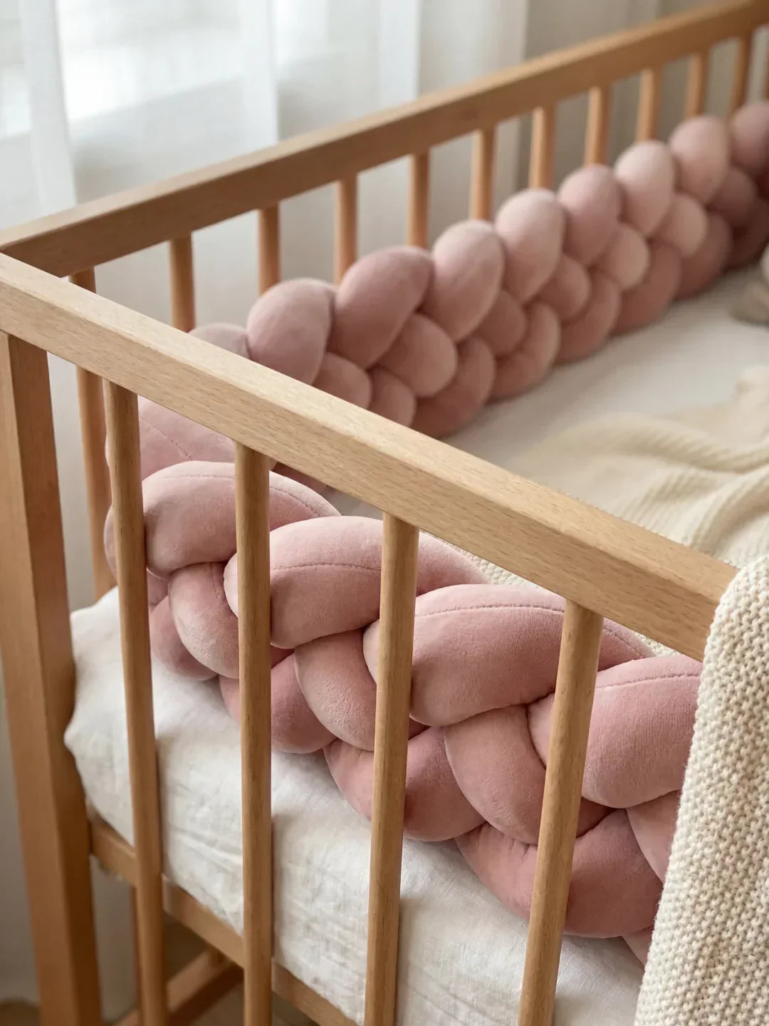 Terracotta 4-Strand Woven Crib Braid Liner