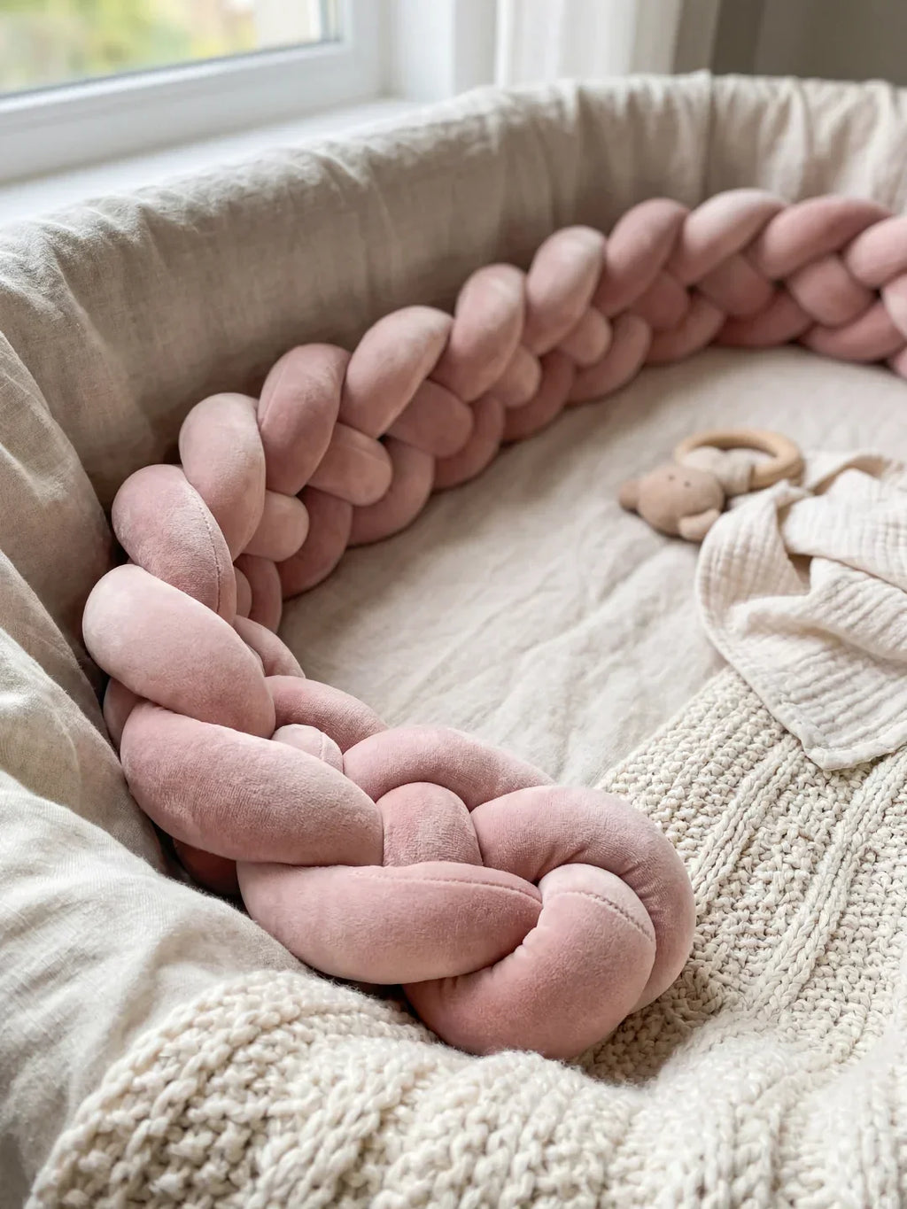 Terracotta 4-Strand Woven Crib Braid Liner