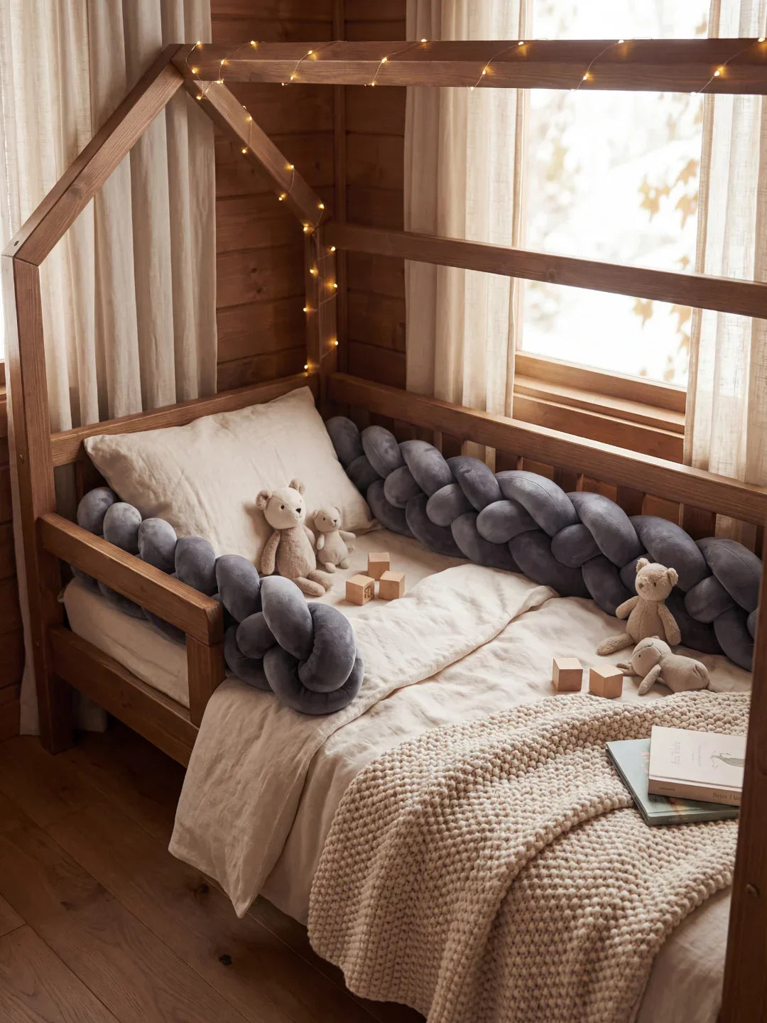 Terracotta 4-Strand Woven Crib Braid Liner