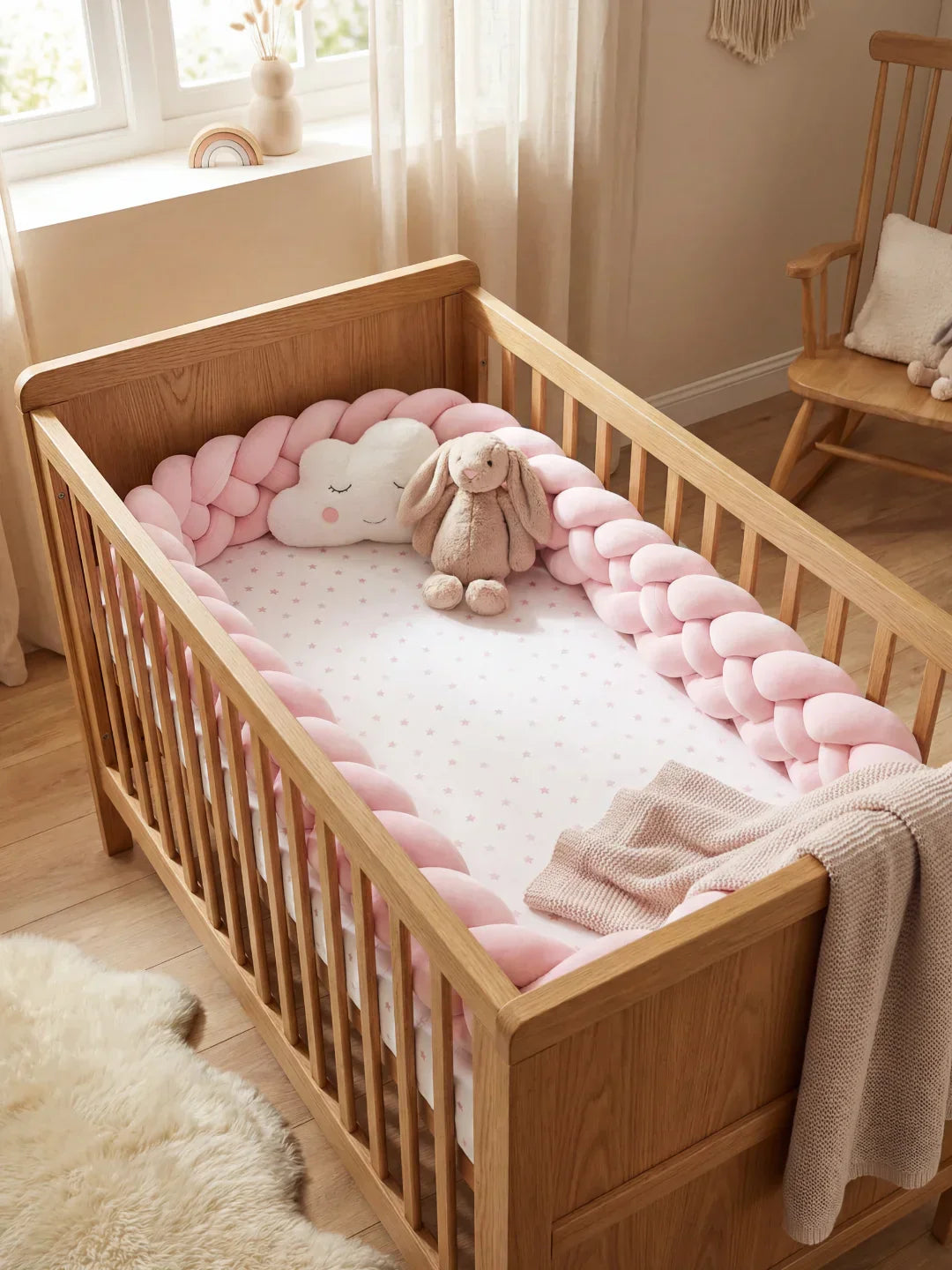Terracotta 4-Strand Woven Crib Braid Liner