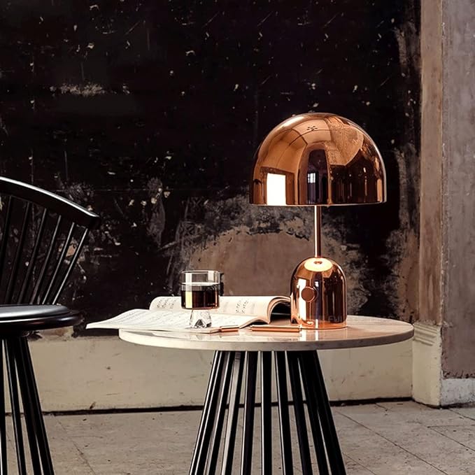 Luminra dimbar kopparfärgad bordslampa — LED-lampa ingår, minimalistisk design