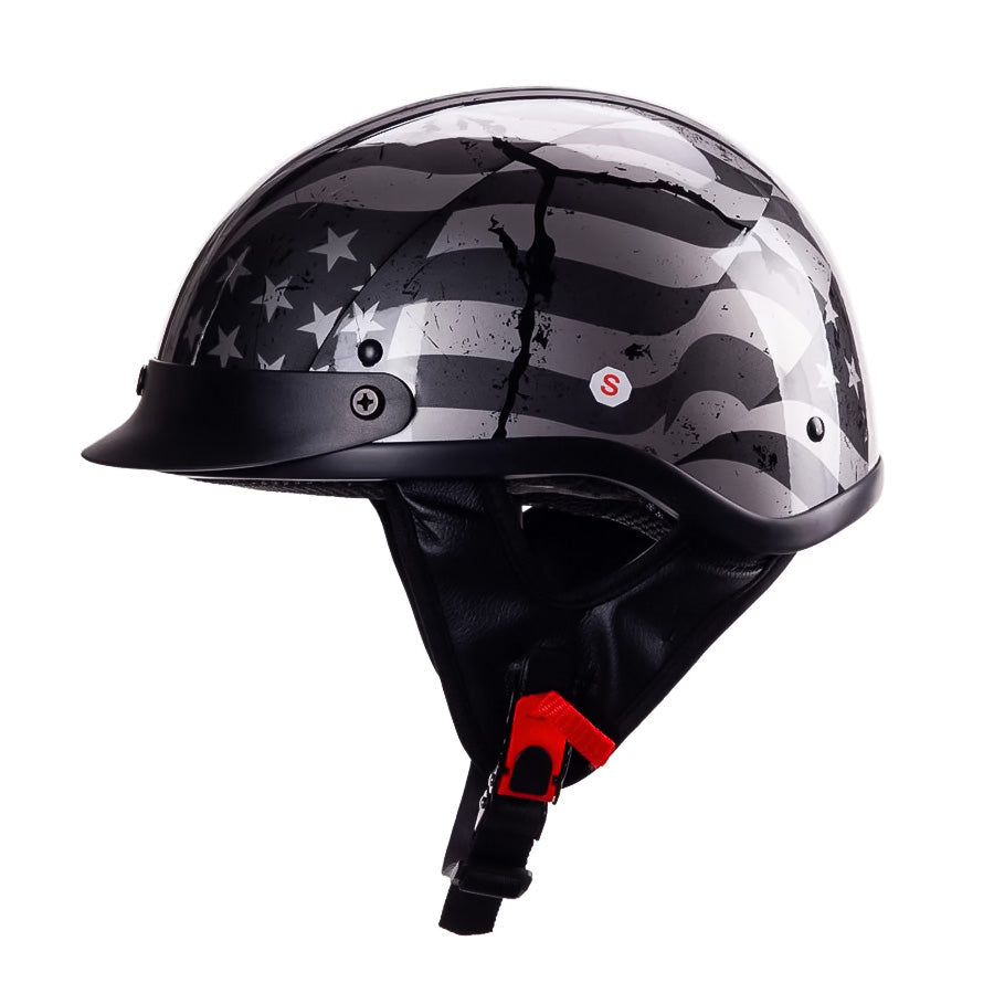 Chopper-Sonnenbrillenhelm — DOT-zugelassenes, hochklappbares UV-Visier