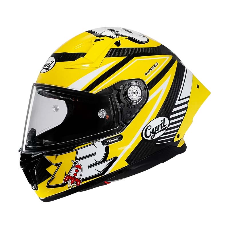 Leichter AH018-Motorradhelm aus Kohlefaser mit Vollvisier, DOT/ECE-zugelassen
