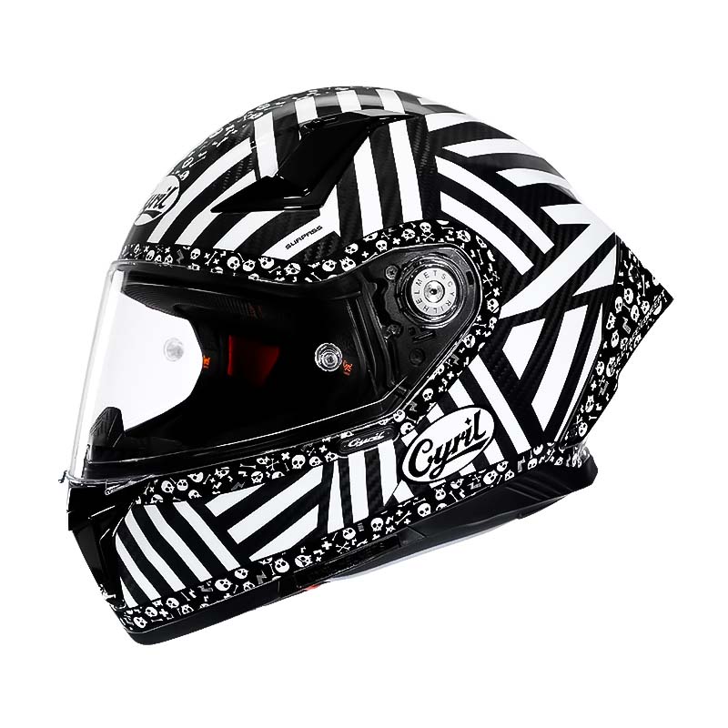Leichter AH018-Motorradhelm aus Kohlefaser mit Vollvisier, DOT/ECE-zugelassen