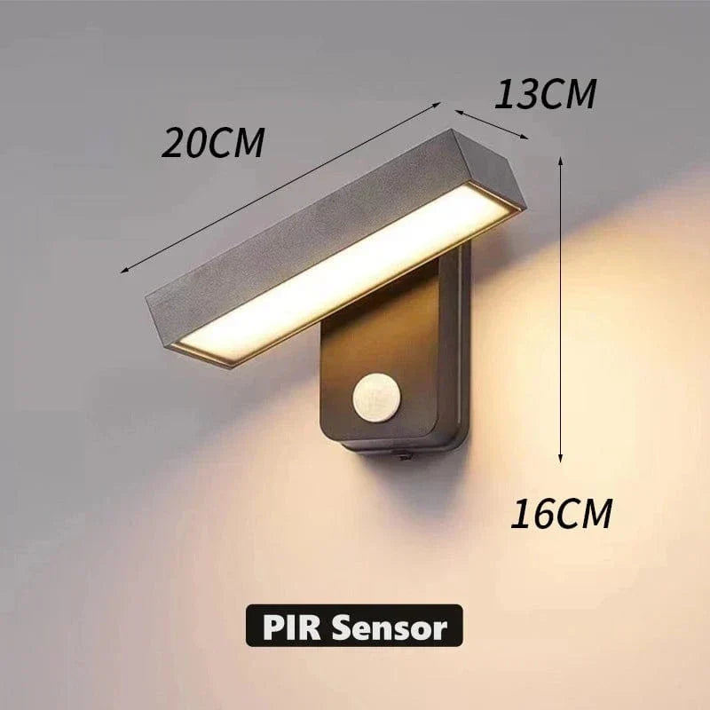 مصباح جداري Auron بمعيار IP65 — تفعيل مستشعر الحركة ورأس دوّار