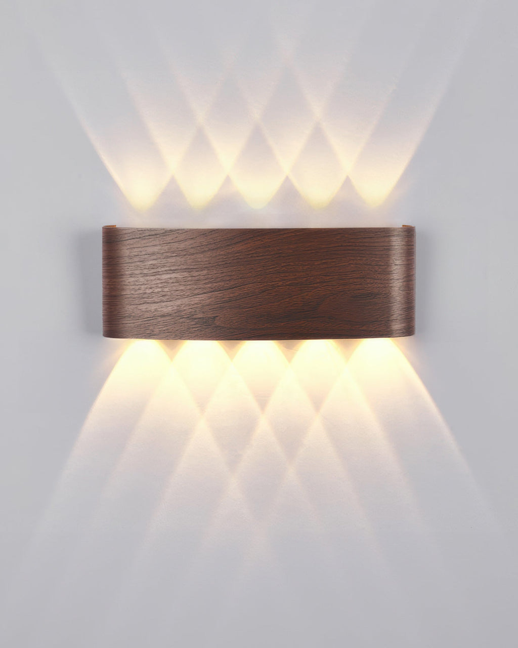 Lumina vägglampa i träimitation med LED - väderbeständig utomhusbelysning