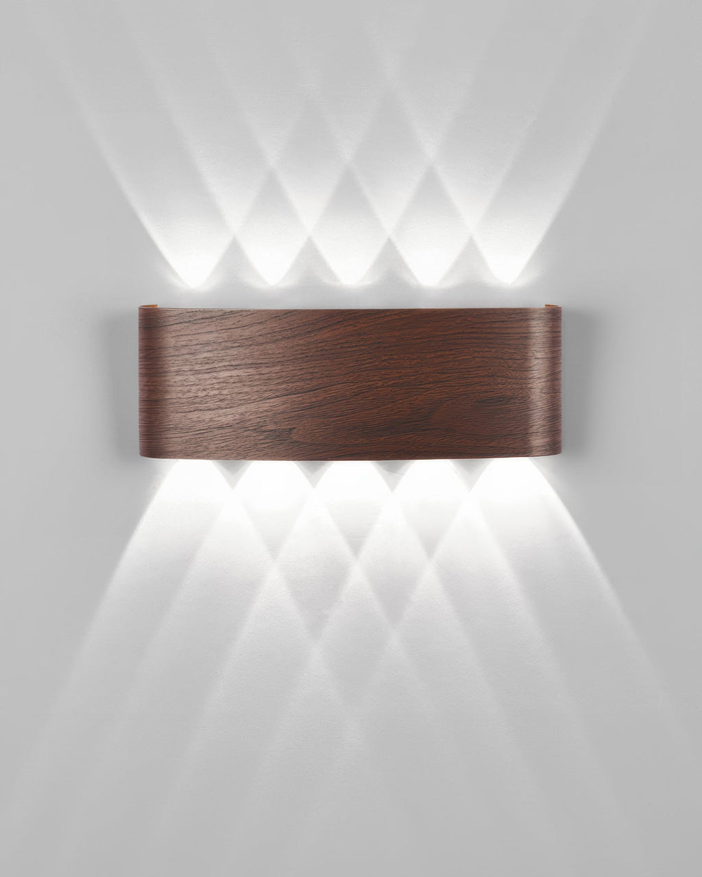Lumina vägglampa i träimitation med LED - väderbeständig utomhusbelysning
