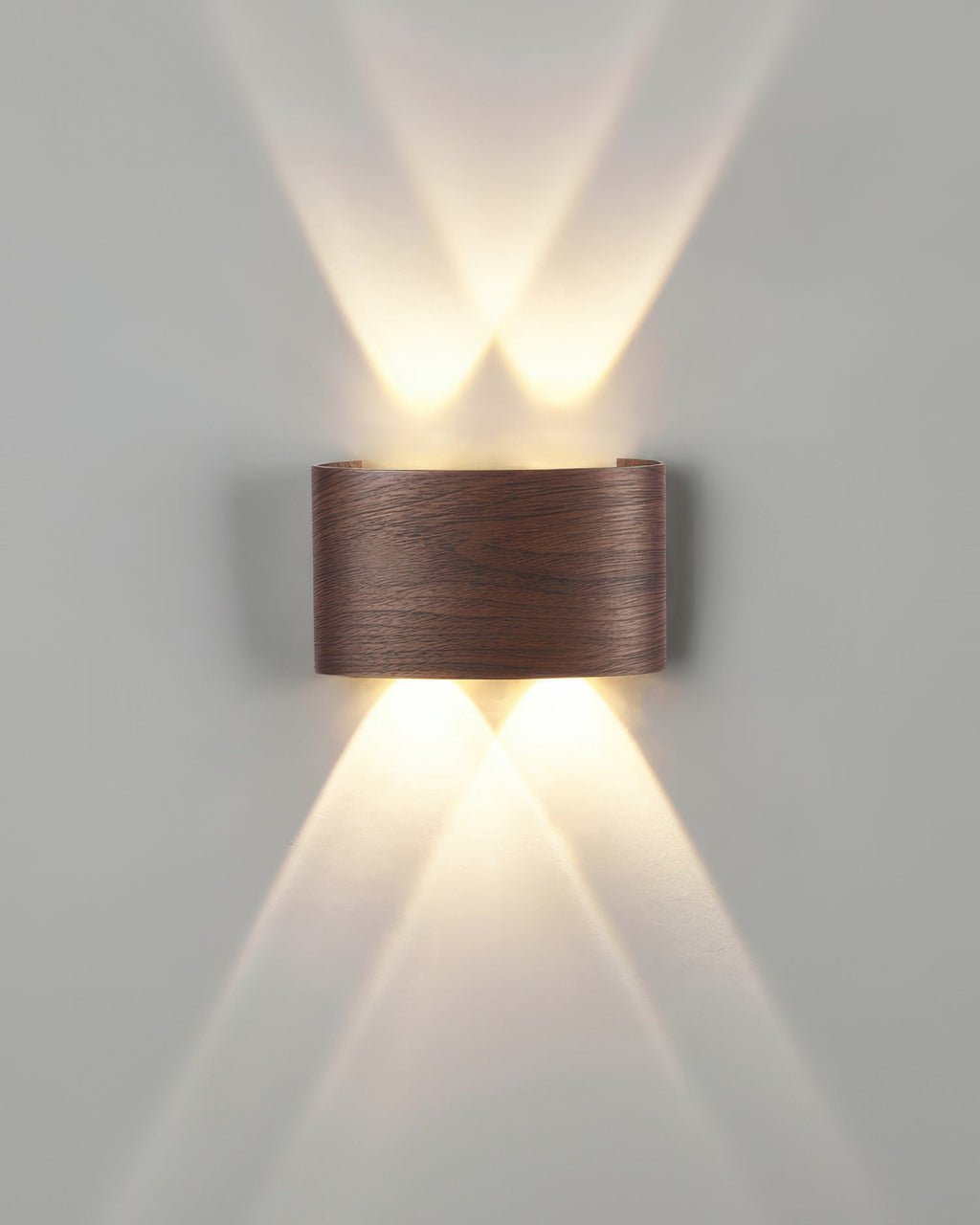 Lumina vägglampa i träimitation med LED - väderbeständig utomhusbelysning