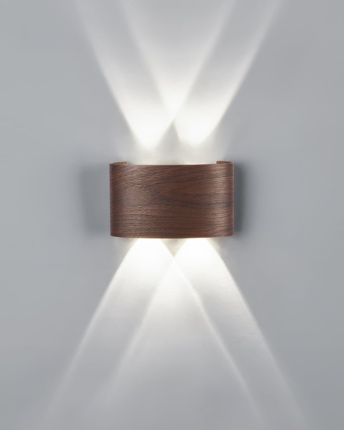 Lumina vägglampa i träimitation med LED - väderbeständig utomhusbelysning
