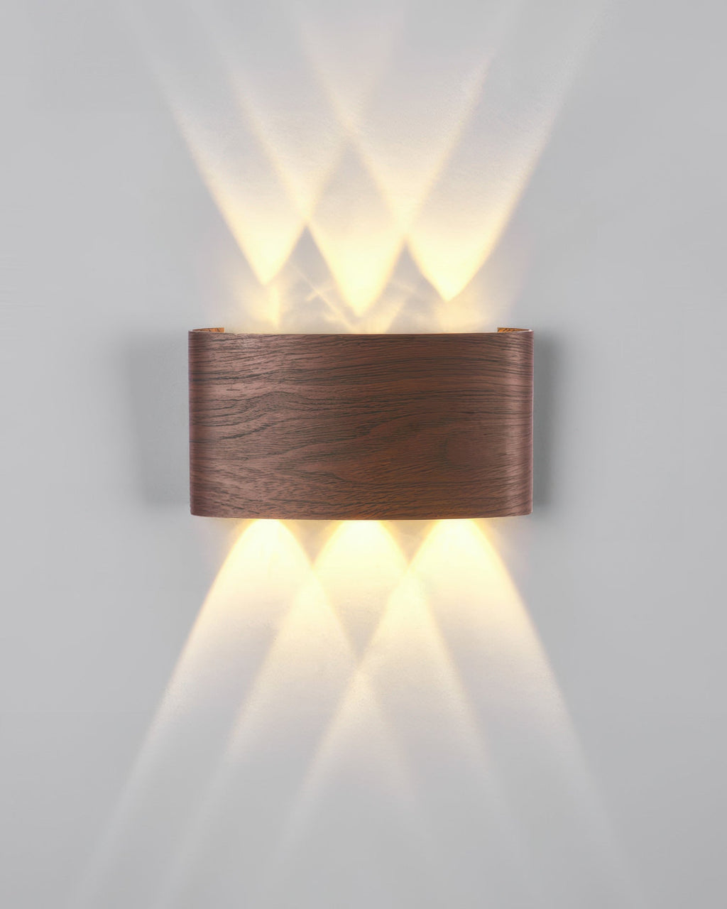 Lumina vägglampa i träimitation med LED - väderbeständig utomhusbelysning