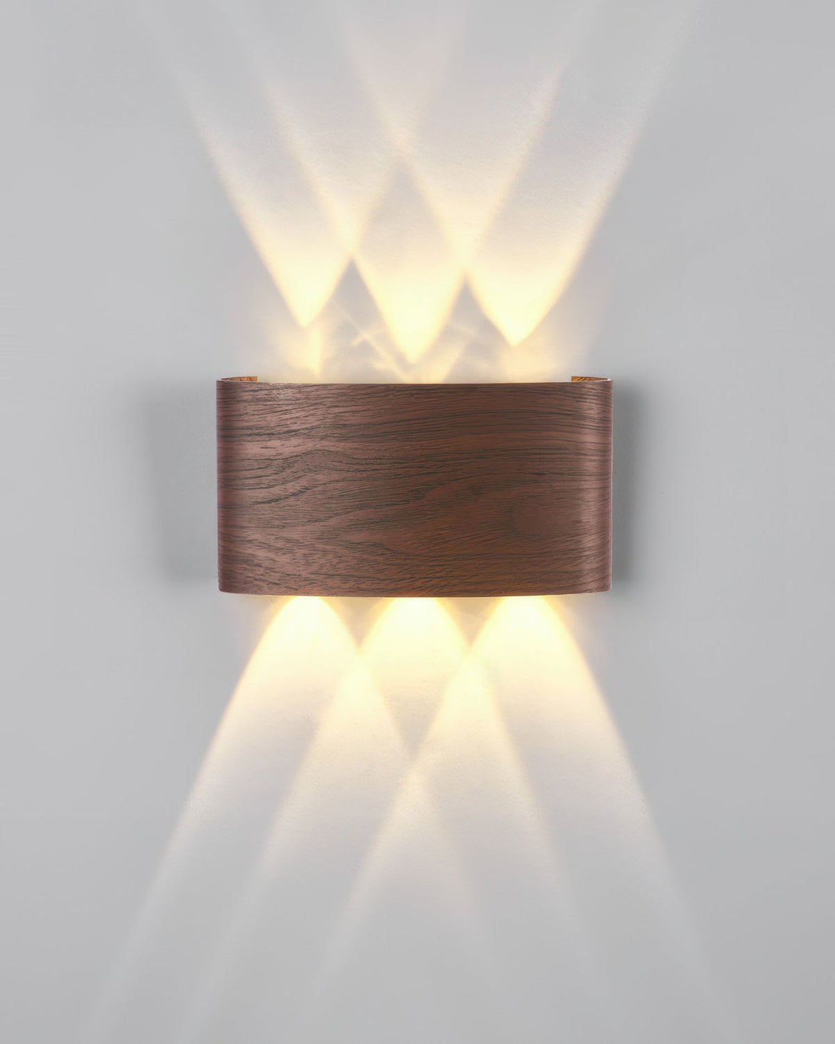 Lumina vägglampa i träimitation med LED - väderbeständig utomhusbelysning
