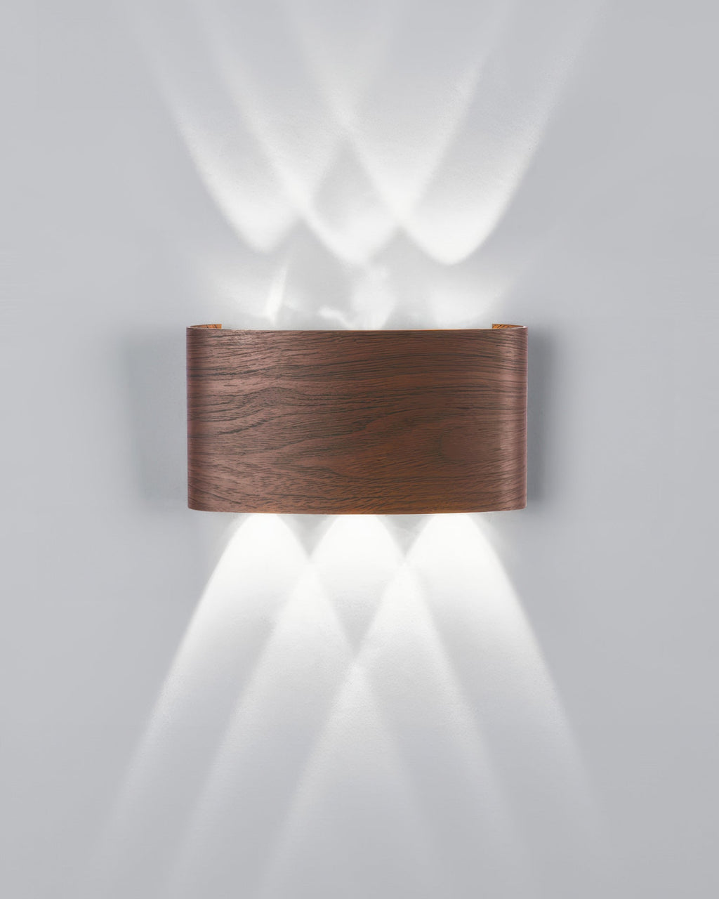 Lumina vägglampa i träimitation med LED - väderbeständig utomhusbelysning