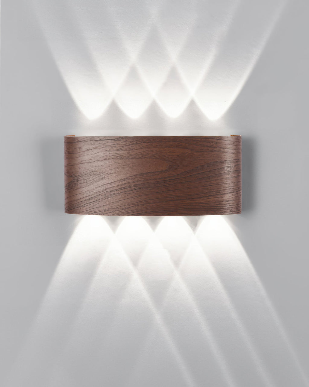 Lumina vägglampa i träimitation med LED - väderbeständig utomhusbelysning