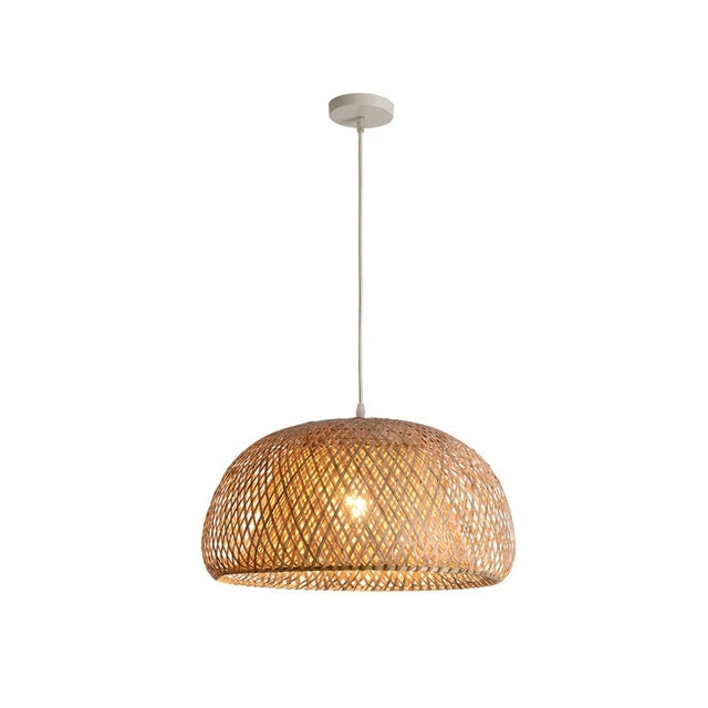 Bamboo Pendant Light — Woven Hanging Lamp, Statement Decor