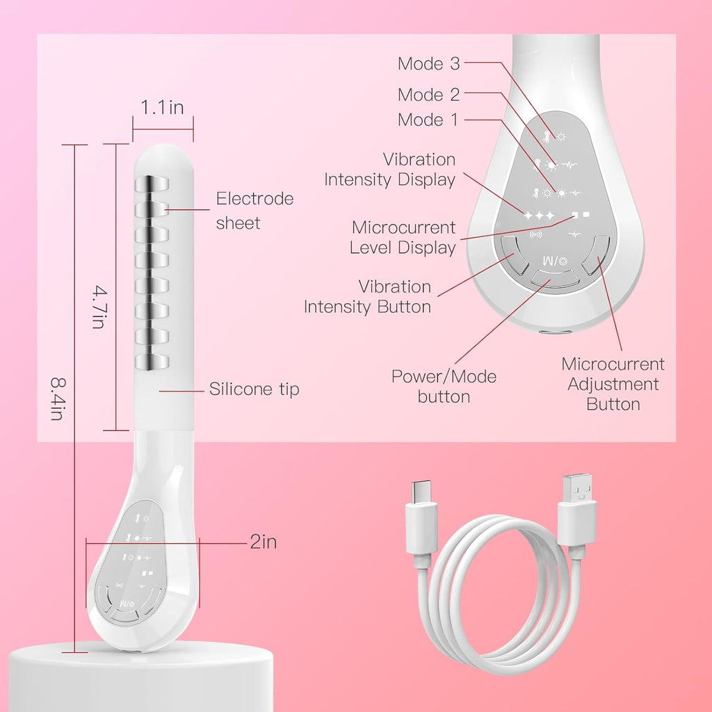 Pelvic Floor Support Wand — Compact Electric Pulse, Soothing Heat & Dual Light Technology