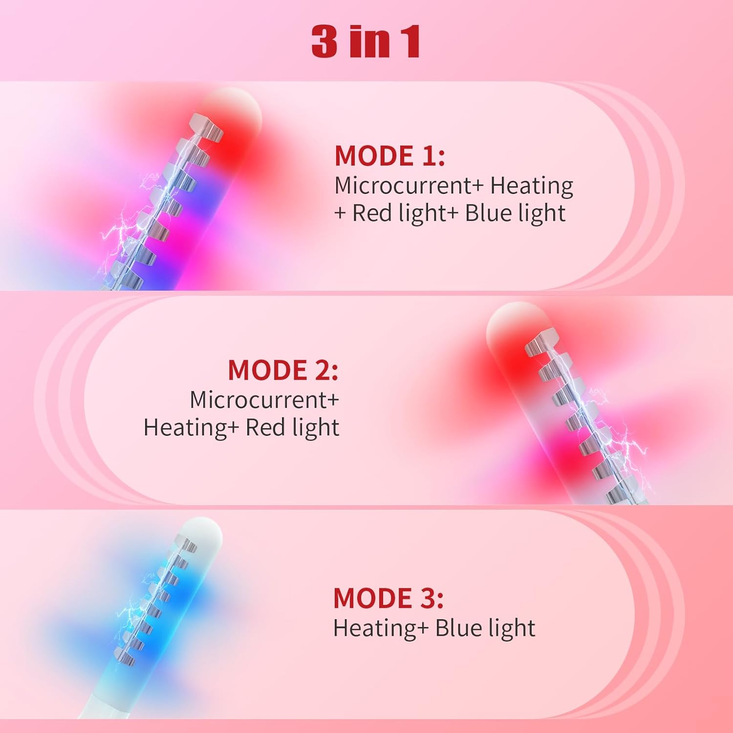 Pelvic Floor Support Wand — Compact Electric Pulse, Soothing Heat & Dual Light Technology