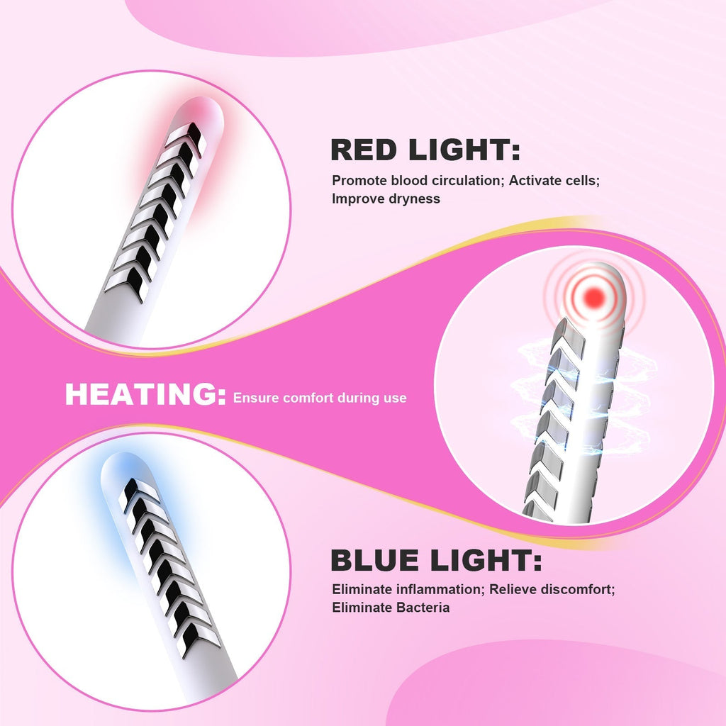 Pelvic Floor Support Wand — Compact Electric Pulse, Soothing Heat & Dual Light Technology