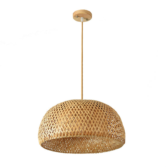 Bamboo Pendant Light — Woven Hanging Lamp, Statement Decor