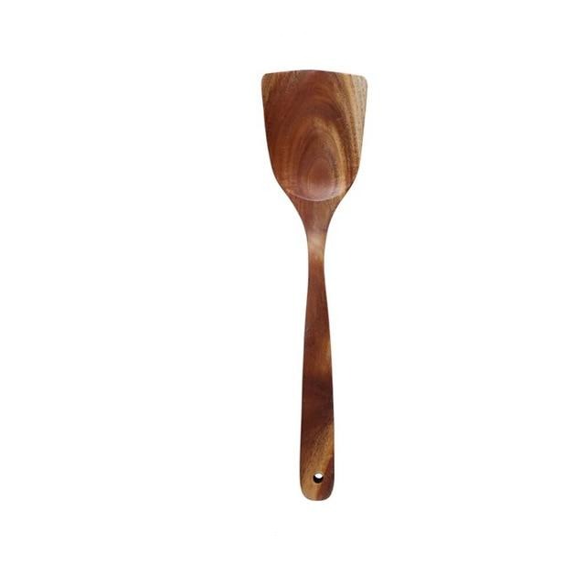 Set rustico di utensili da cucina in legno di teak Taavita, 7 pezzi