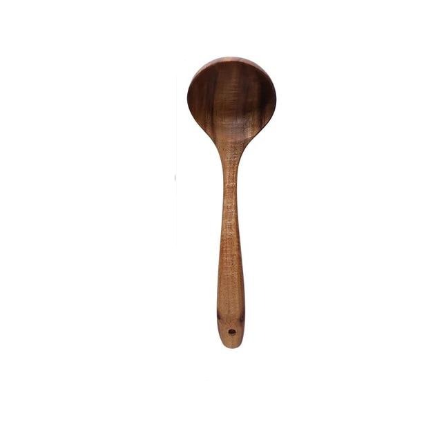 Set rustico di utensili da cucina in legno di teak Taavita, 7 pezzi