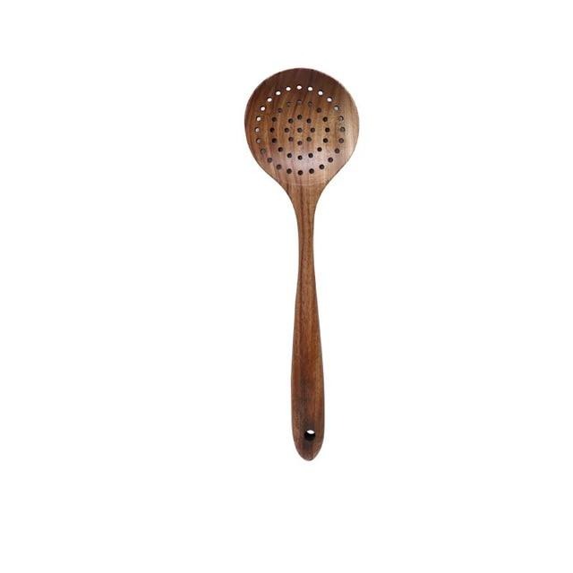 Set rustico di utensili da cucina in legno di teak Taavita, 7 pezzi
